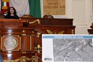 Propuso Janet Hernndez parque ecolgico y presa recolectora de agua pluvial en terrenos del AICM cuando se estrene el nuevo Aeropuerto de la CDMX
 
 
