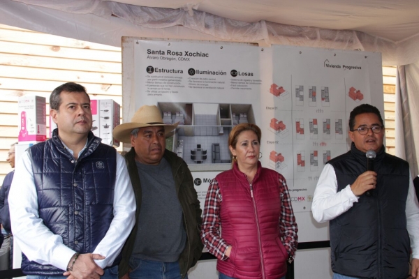 El presidente de la Comisin de Gobierno de ALDF, la SEDESO y la delegacin lvaro Obregn presentan modelos de vivienda de autoconstruccin para familias damnificadas por sismo
