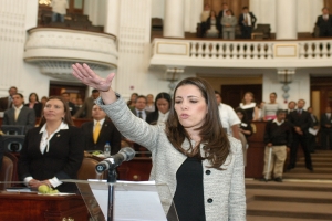 RINDE PROTESTA ANTE PLENO DE ALDF CONSEJERA ELECTORAL, MARIANA CALDERN