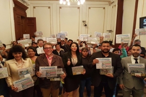 Entreg Janet Hernndez reconocimientos por rodada durante Foro Mundial de la Bicicleta